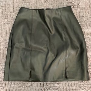High waisted leather skirt